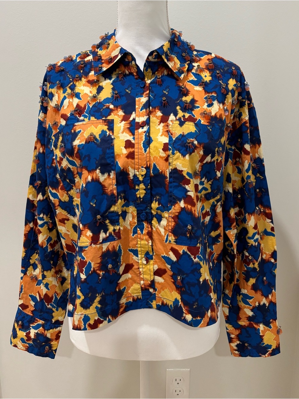 Ulla Johnson Aria Blouse- Wildflower, Size 4, Resort, Party, Statement, Boho